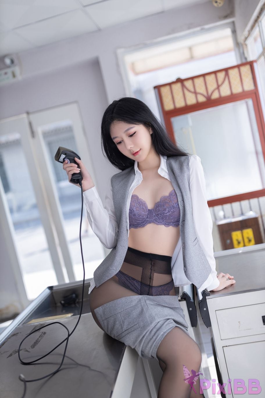 No watermark for in app purchases Xie Xiaoan XIUREN Model Supermarket Cashier Professional Women Mature and Beautiful PixiBB.COM 041